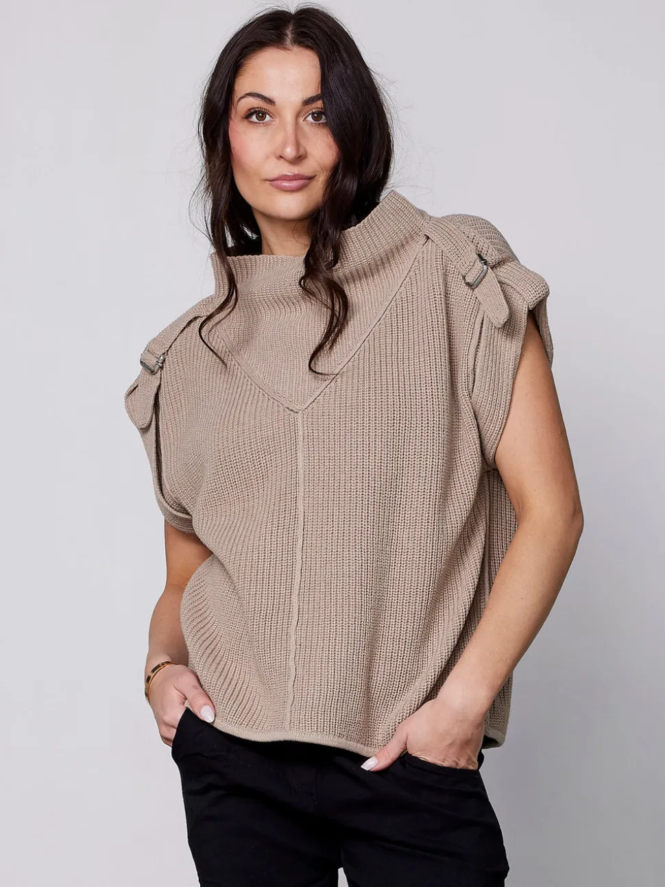 ZINDY strikbluse