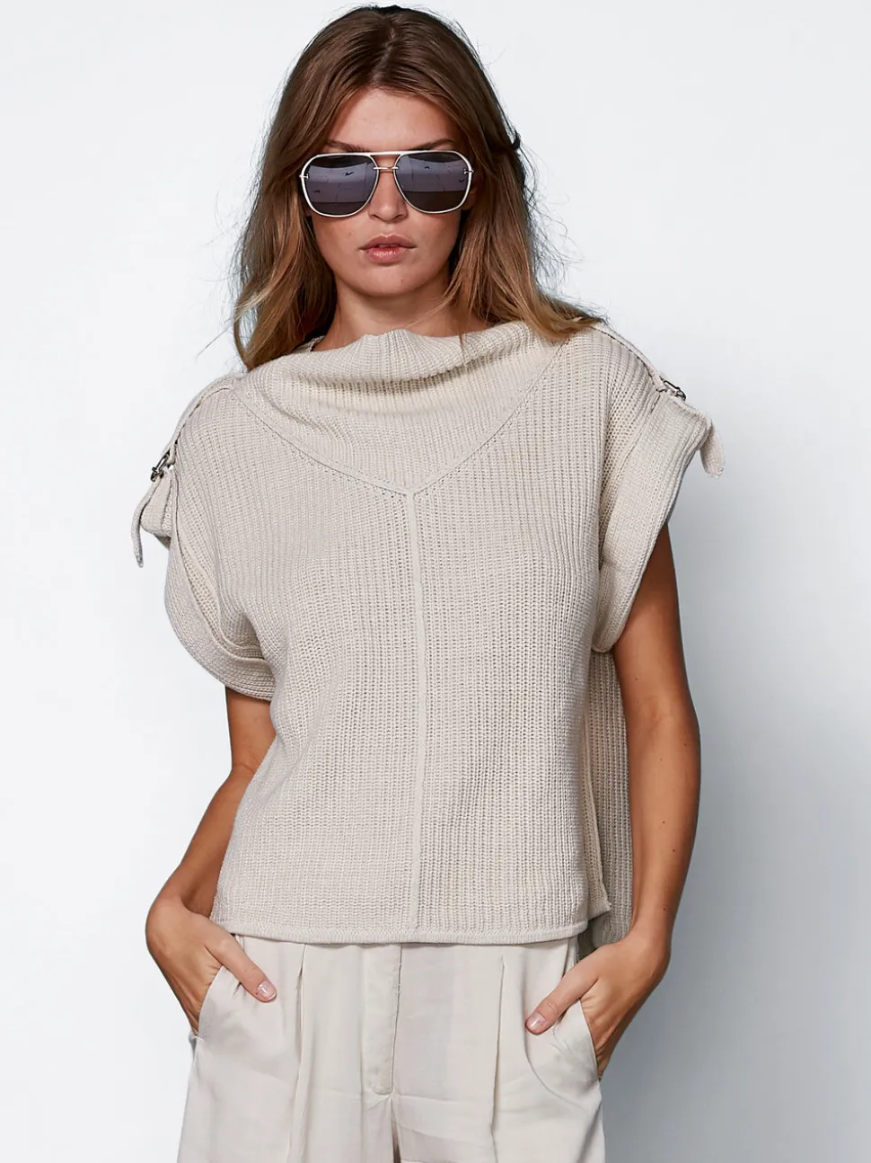 ZINDY strikbluse