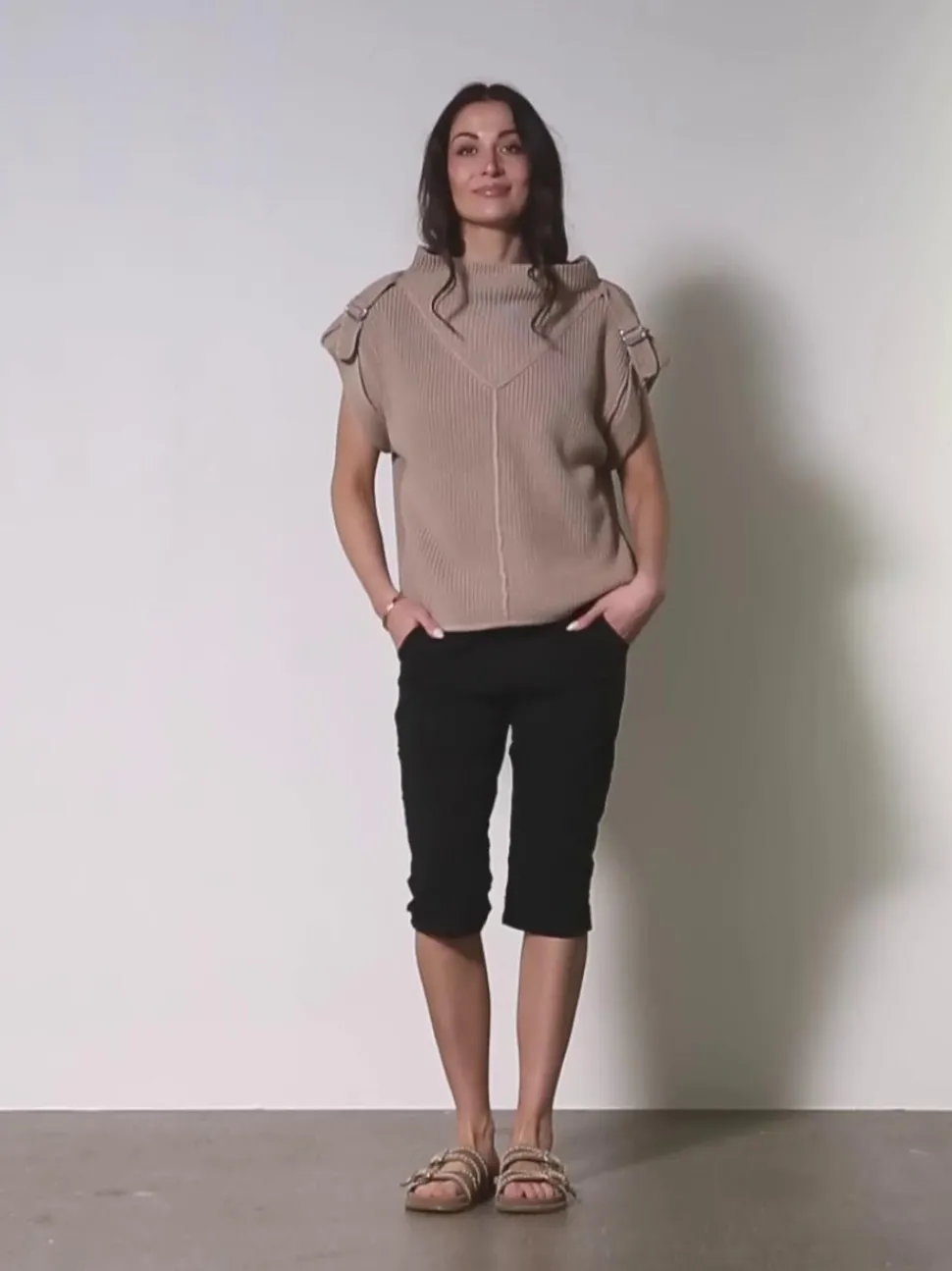 ZINDY strikbluse